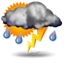Weather forecast for today: thunderstorms