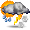 Gewitter und Schneeregen